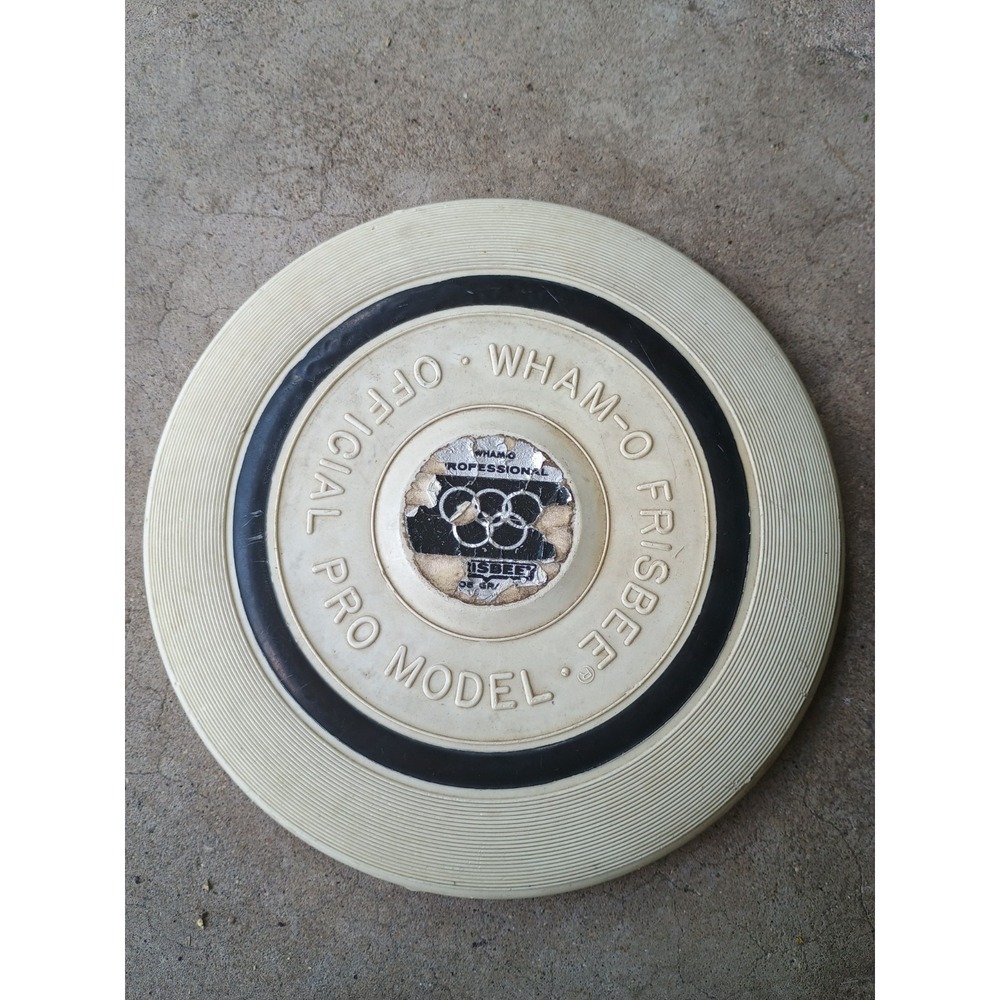 Vintage Wham-O Official Pro Model Frisbee Flying Disc San Gabriel CA White 9"